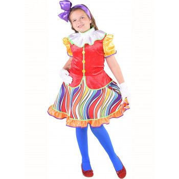 Clown regenboog jurk meisje
