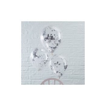Confetti ballonnen zilver