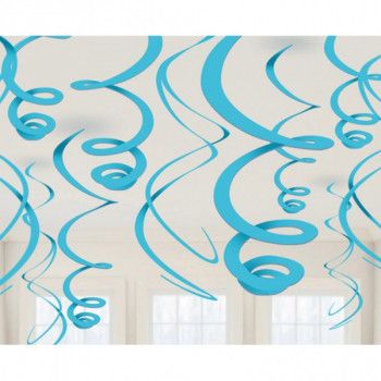 Hangdecoratie blauw swirls