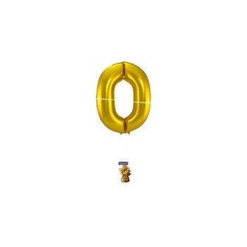 Folieballon goud cijfer 0
