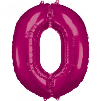 folieballon roze cijfer 0